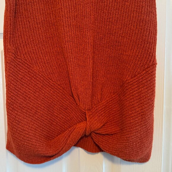 Beautiful rust orange knotted sweater vneck tank top X Small - Picture 4 of 10